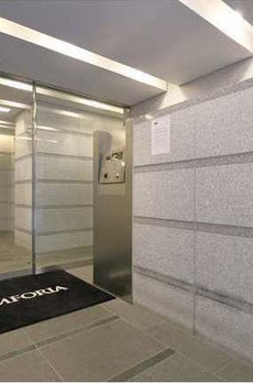 コンフォリア日本橋人形町イースト グレー調の高級感のあるエントランス